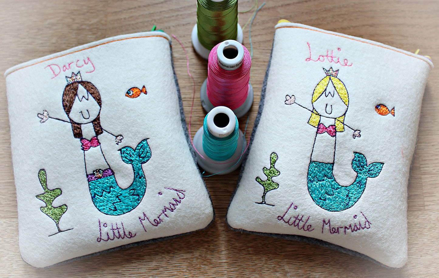 Personalised Mermaid Coin Purse: Embroidered Purse