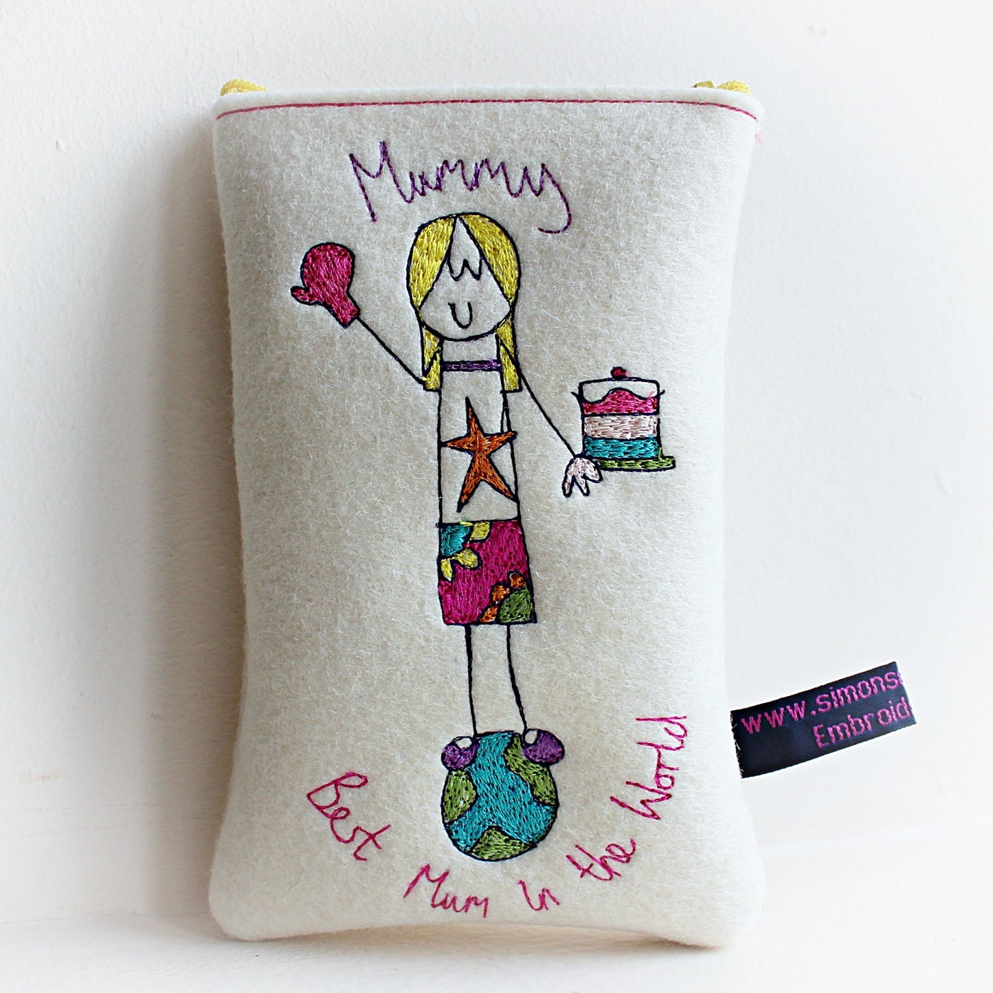 Best Mum in the World Personalised Glasses Case, embroidered