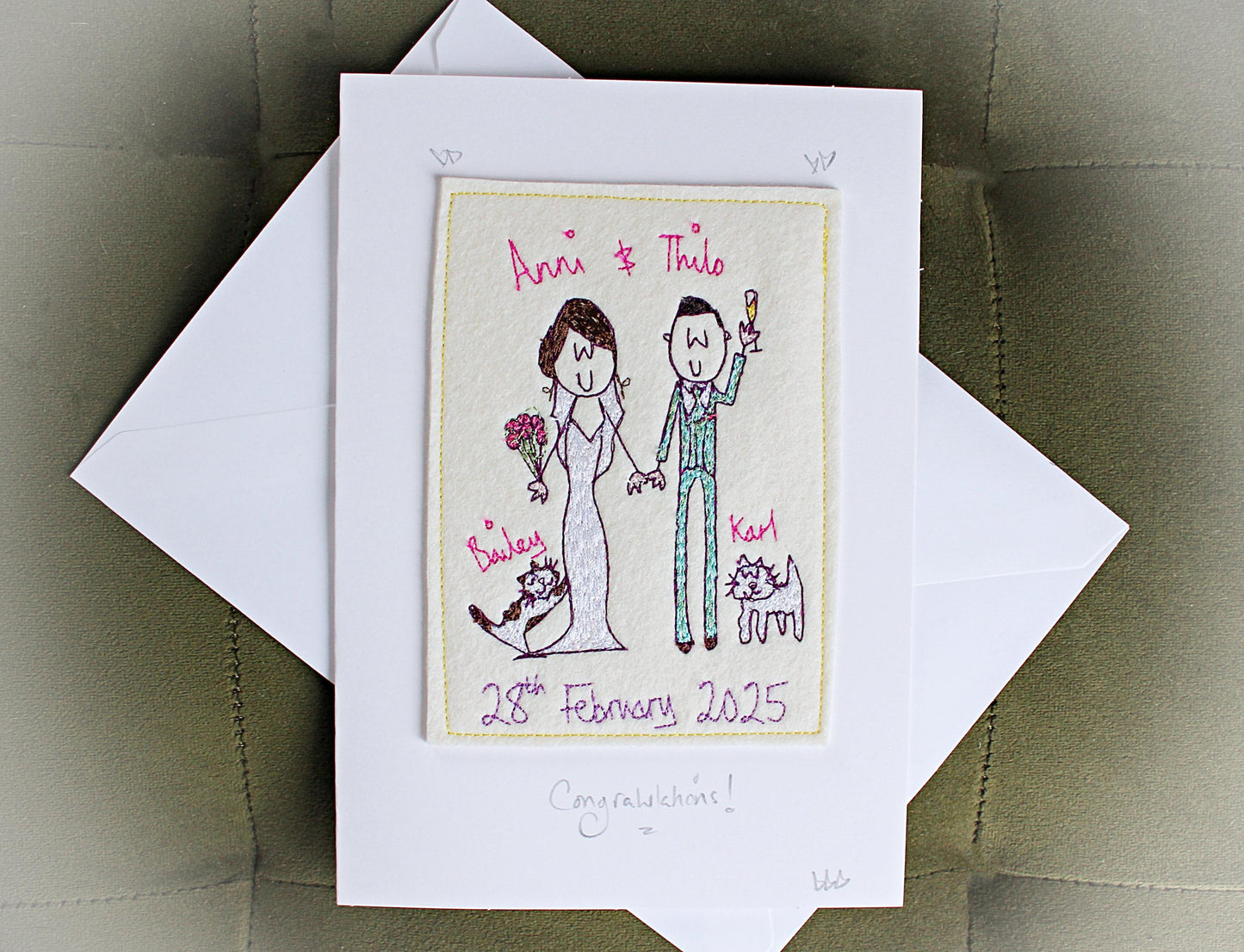 Embroidered Wedding Card
