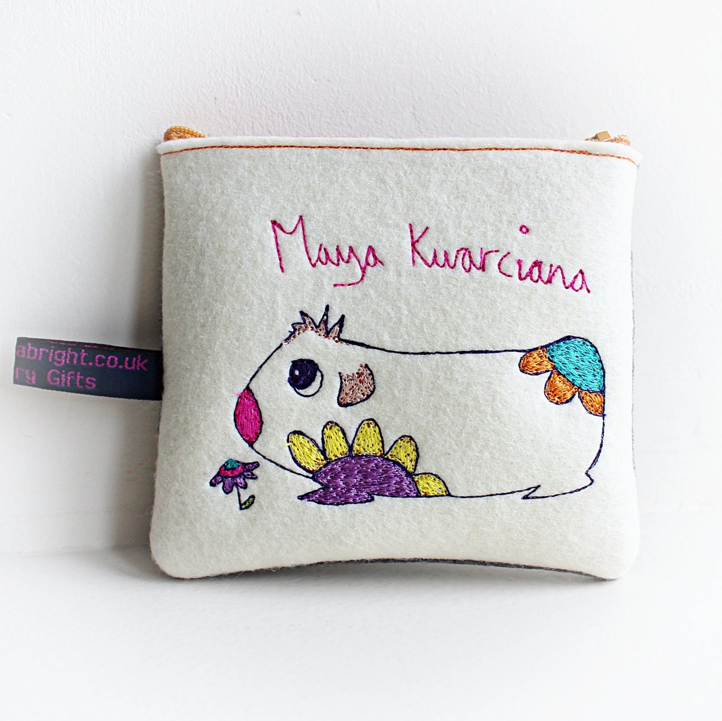 Personalised Guinea Pig Purse, Embroidered Guinea pig gifts for kids, Guinea Pig gift for children, Guinea Pig gift, Guinea Pig present