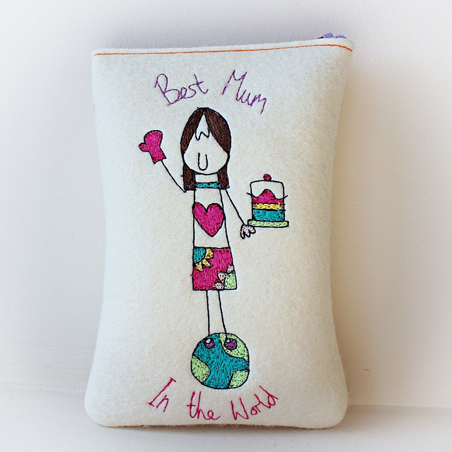 Best Mum in the World Personalised Glasses Case, embroidered