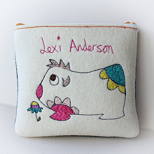 Personalised Guinea Pig Purse, Embroidered Guinea pig gifts for kids, Guinea Pig gift for children, Guinea Pig gift, Guinea Pig present