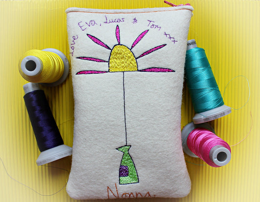 Personalised Flower Embroidered Glasses Case,gift for mum,mom,grandmother,granny, nanny, flower gifts, personalised flower, mothers day gift