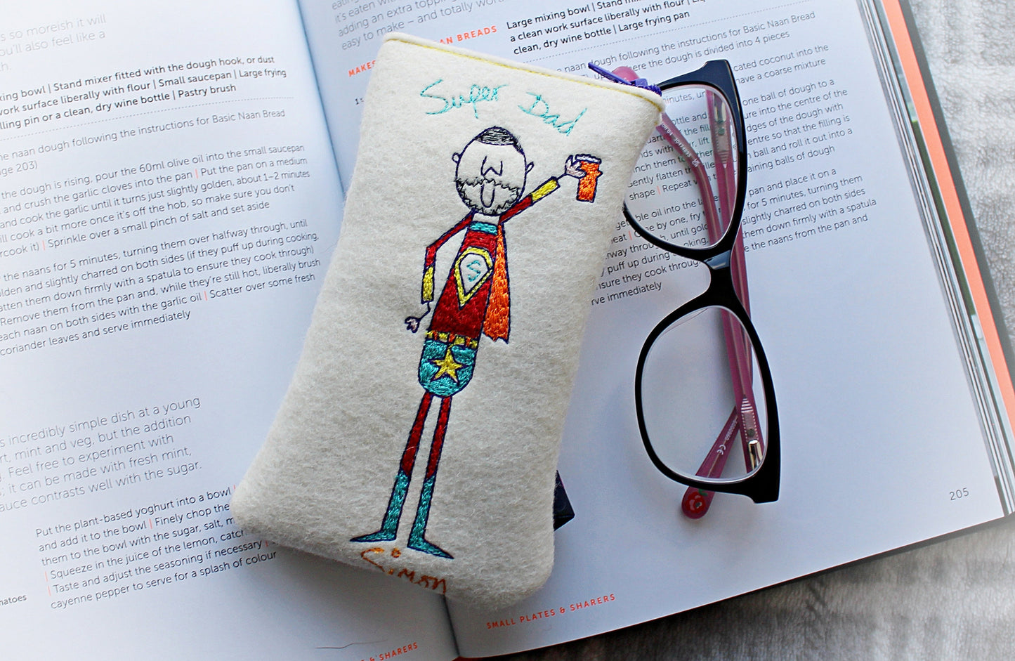 Super Dad Personalised Embroidered Glasses Case