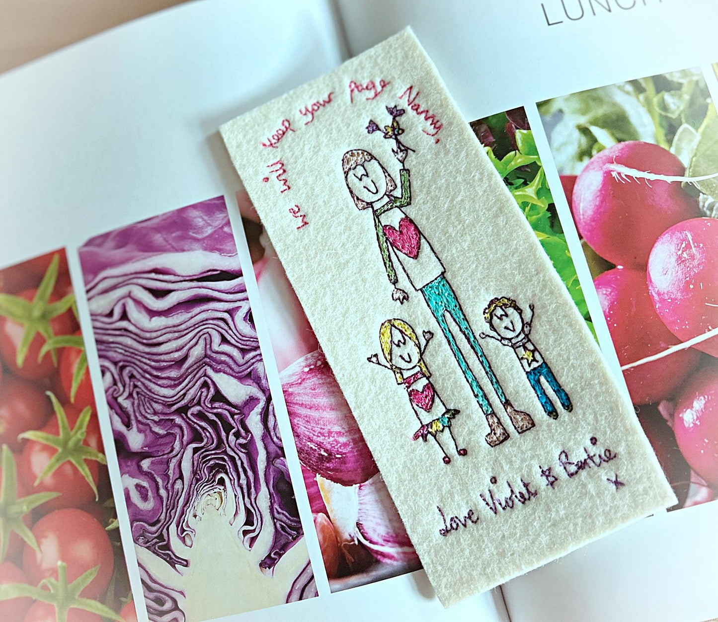 Personalised, Embroidered Bookmark, Family Bookmark