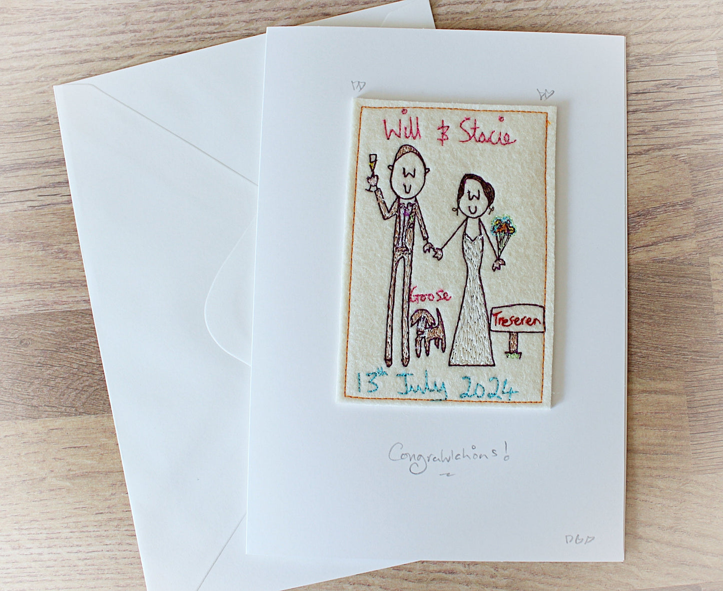 Embroidered Wedding Card