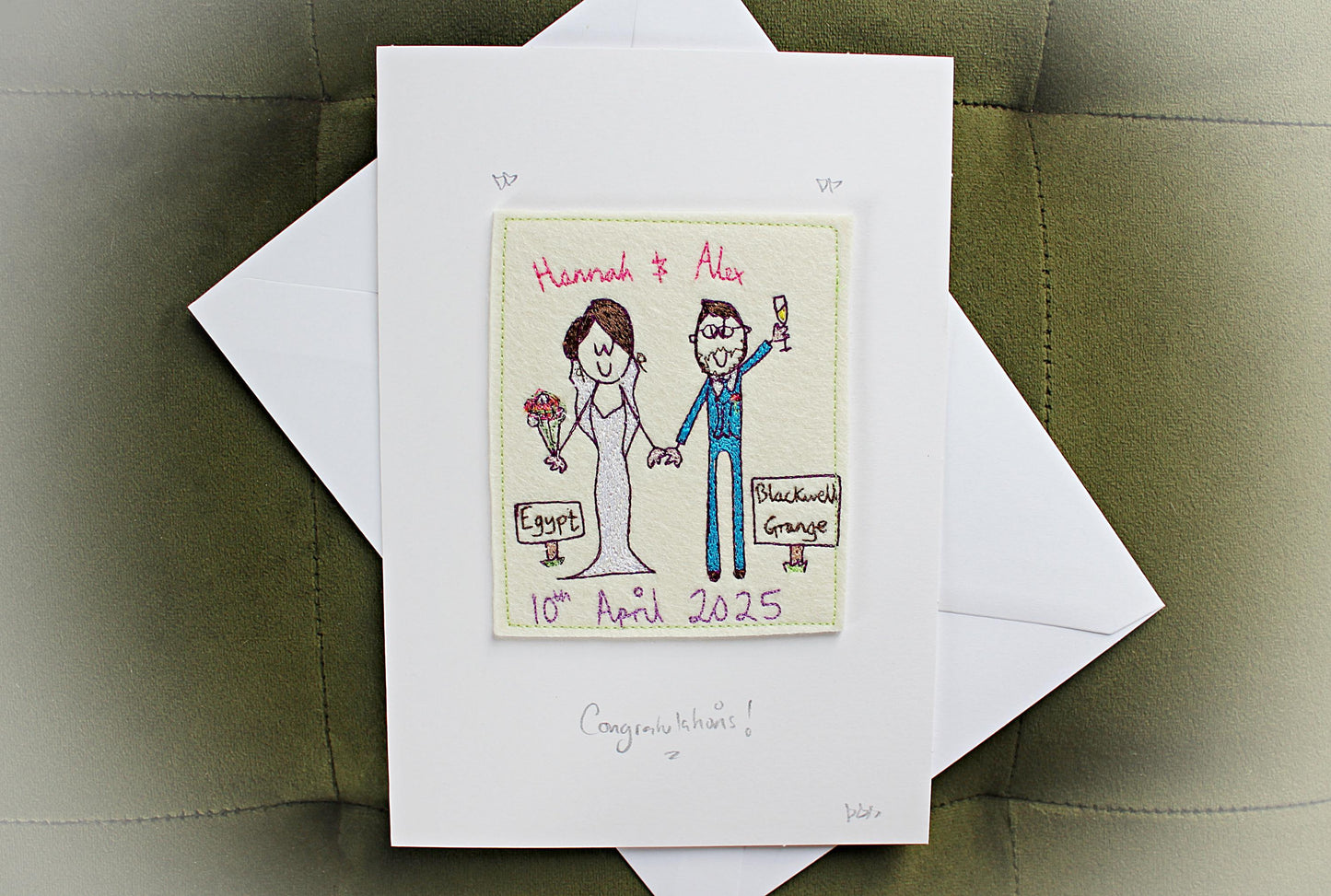 Embroidered Wedding Card