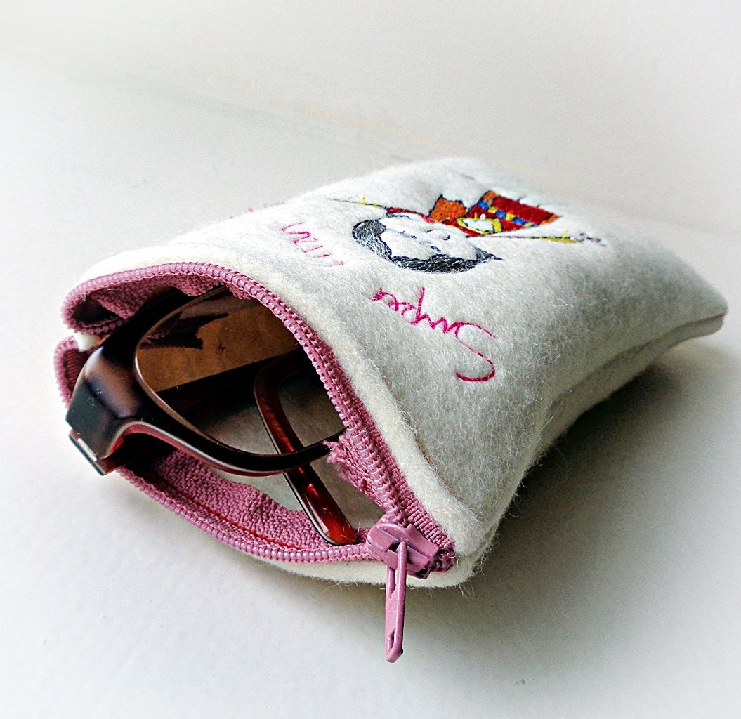Personalised Monster Glasses Case: Embroidered Felt Funny Gift