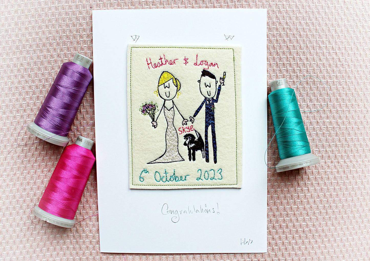 Embroidered Wedding Card