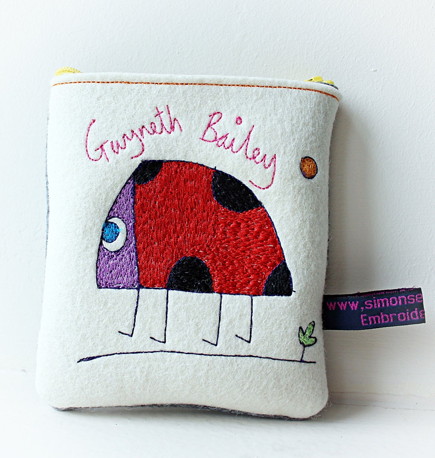 Ladybird gift, Ladybug gift, Personalised Ladybird Purse, Embroidered, handmade wool felt purse, ladybird coin purse, gifts for children