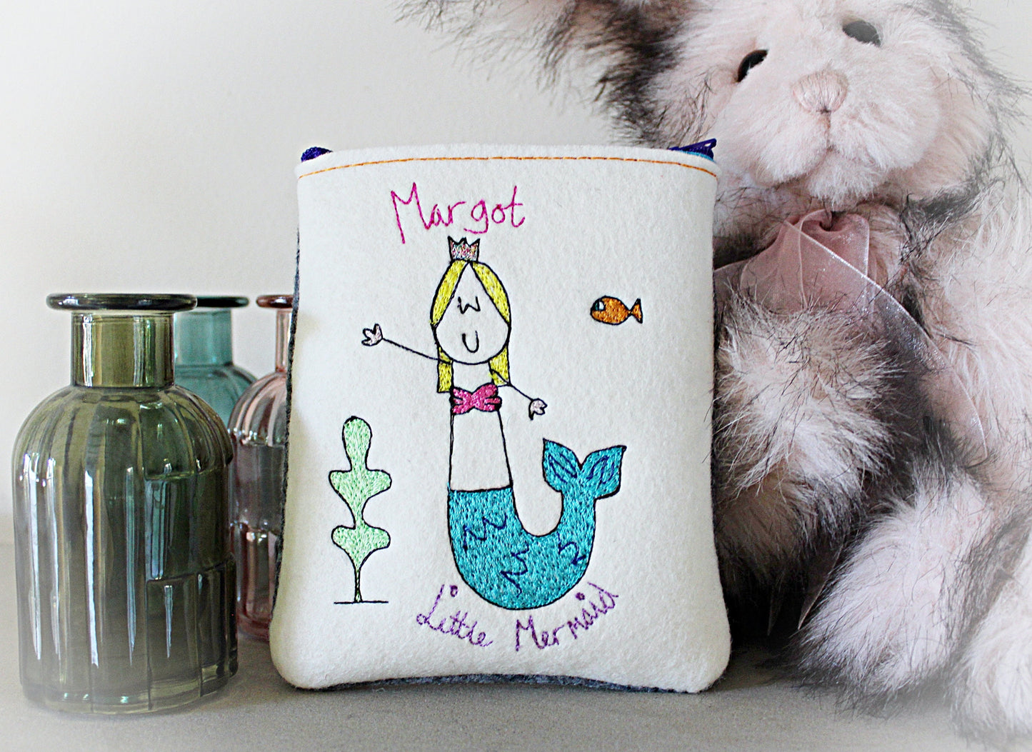 Personalised Mermaid Coin Purse: Embroidered Purse