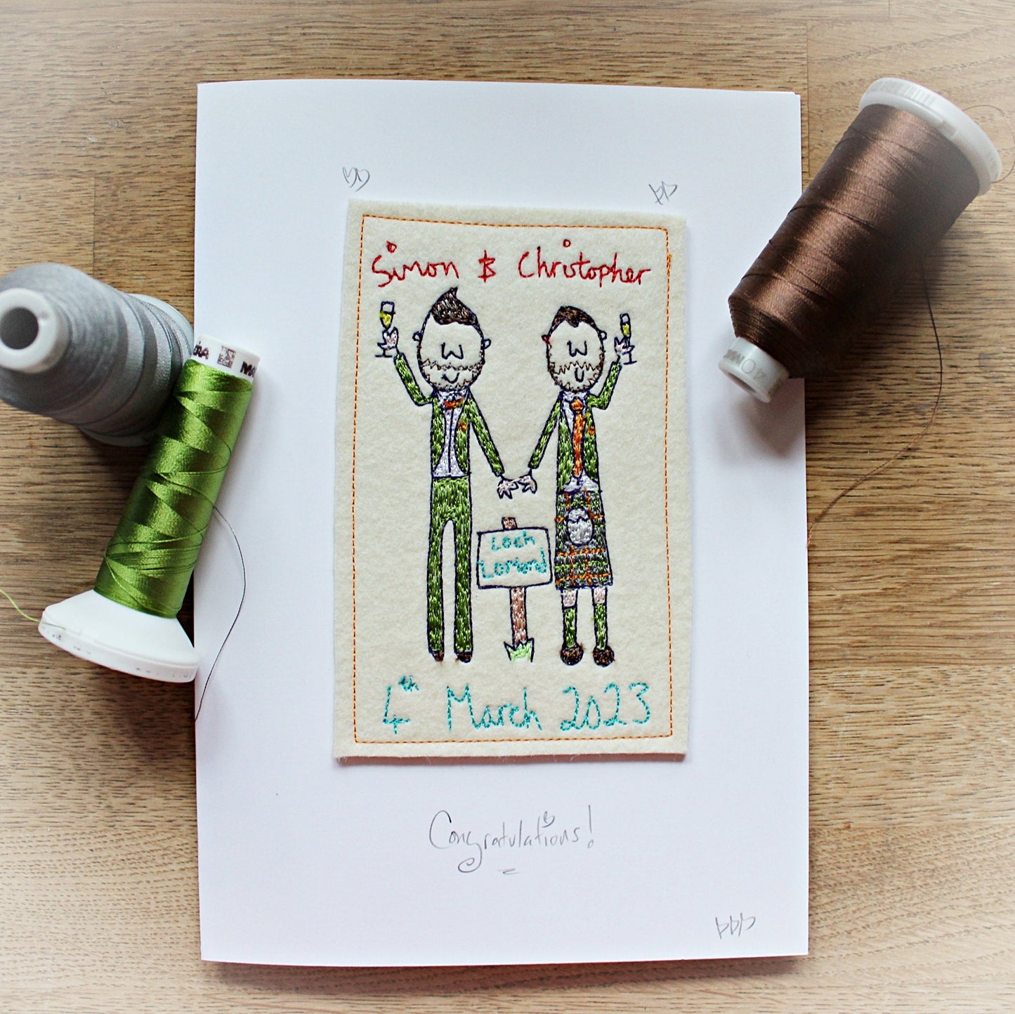 Embroidered Wedding Card